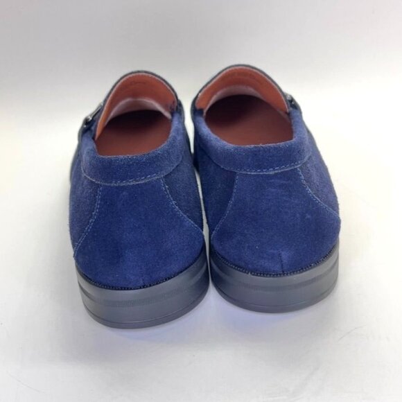 Stacy Adams Mens Neville Moc Toe Bit Slip On Size 8 Blue Suede Prom Party Event - Picture 3 of 15